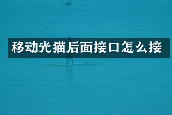 移动光猫后面接口怎么接