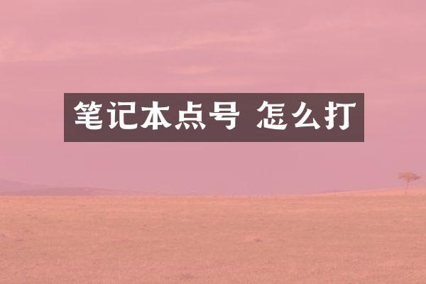 笔记本点号 怎么打