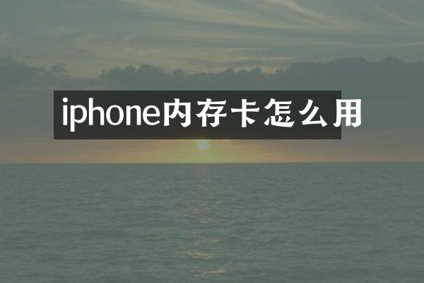 iphone内存卡怎么用