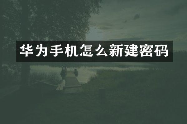 华为手机怎么新建密码