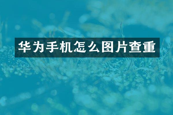 华为手机怎么图片查重