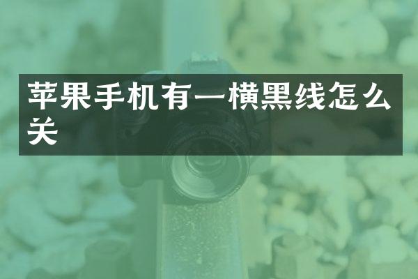 苹果手机有一横黑线怎么关