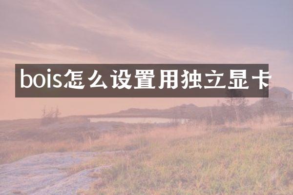 bois怎么设置用独立显卡