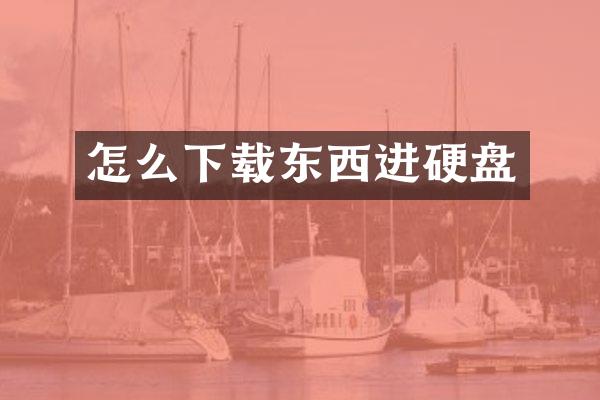 怎么下载东西进硬盘