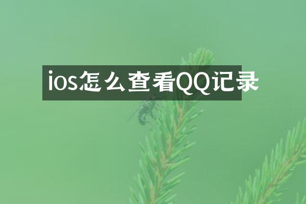 ios怎么查看QQ记录