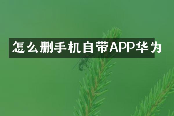 怎么删手机自带APP华为