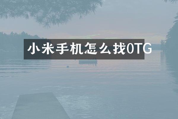 小米手机怎么找0TG