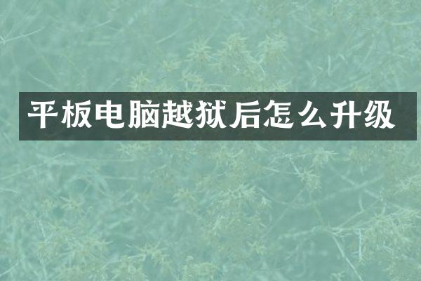 平板电脑越狱后怎么升级