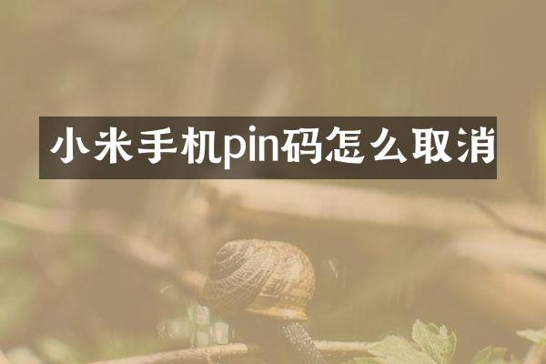 小米手机pin码怎么取消