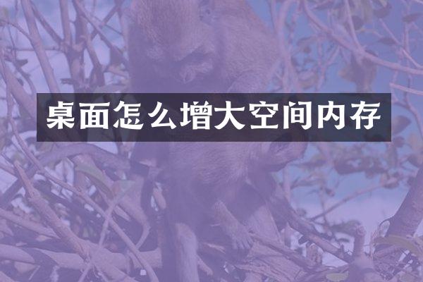 桌面怎么增大空间内存