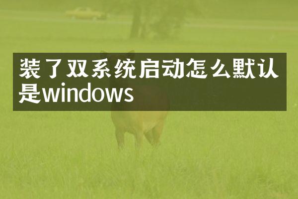 装了双系统启动怎么默认是windows