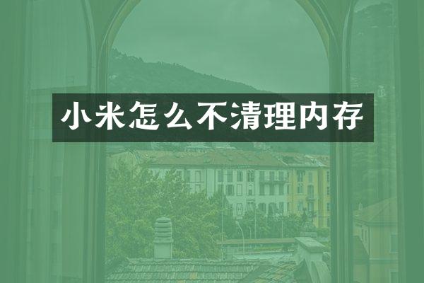 小米怎么不清理内存