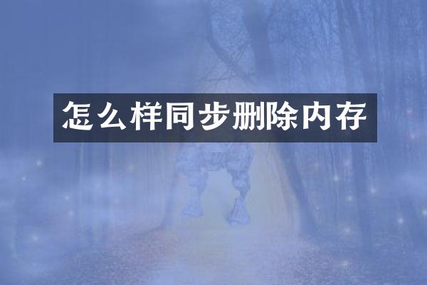 怎么样同步删除内存