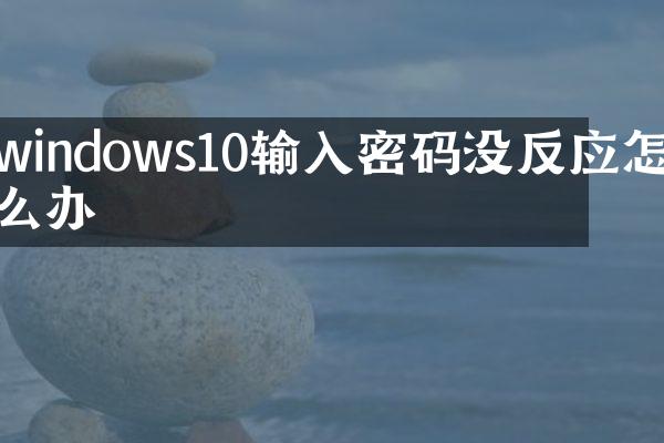 windows10输入密码没反应怎么办
