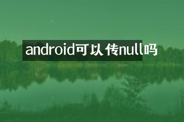 android可以传null吗