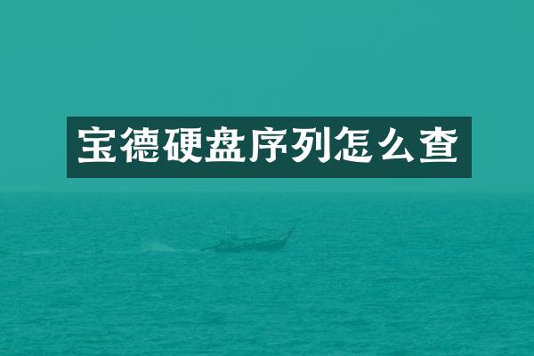 宝德硬盘序列怎么查