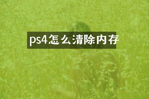 ps4怎么清除内存