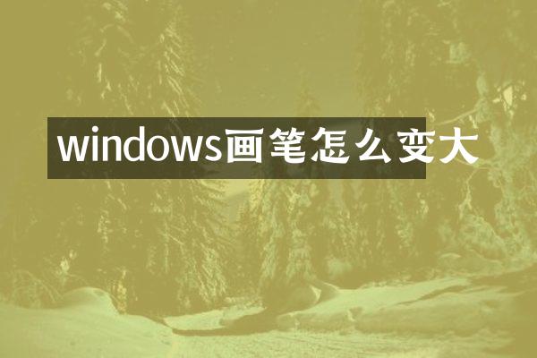 windows画笔怎么变大