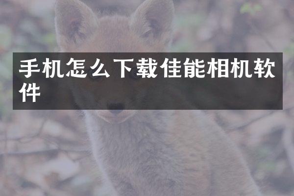 手机怎么下载佳能相机软件