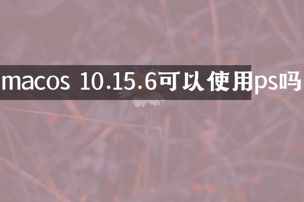 macos 10.15.6可以使用ps吗