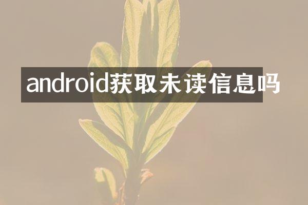 android获取未读信息吗