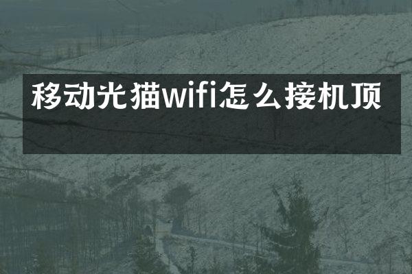 移动光猫wifi怎么接机顶盒
