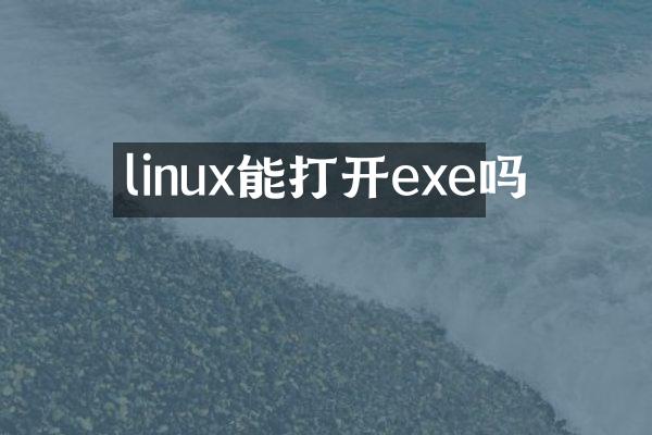 linux能打开exe吗