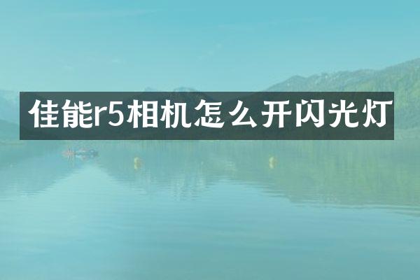 佳能r5相机怎么开闪光灯