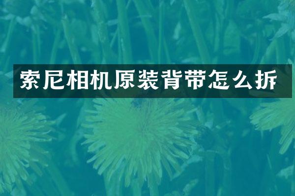 索尼相机原装背带怎么拆