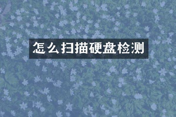 怎么扫描硬盘检测