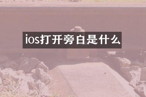 ios打开旁白是什么