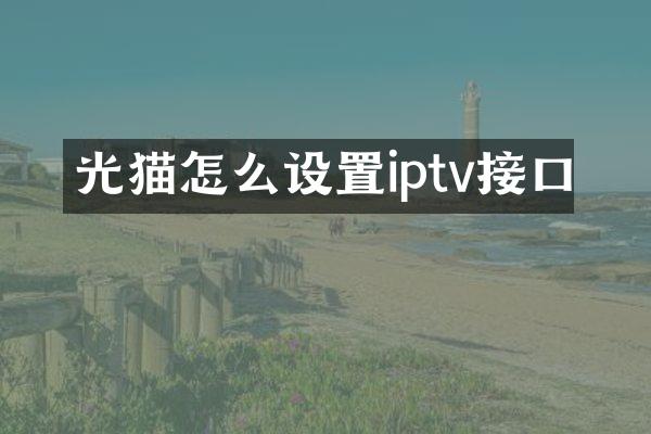 光猫怎么设置iptv接口