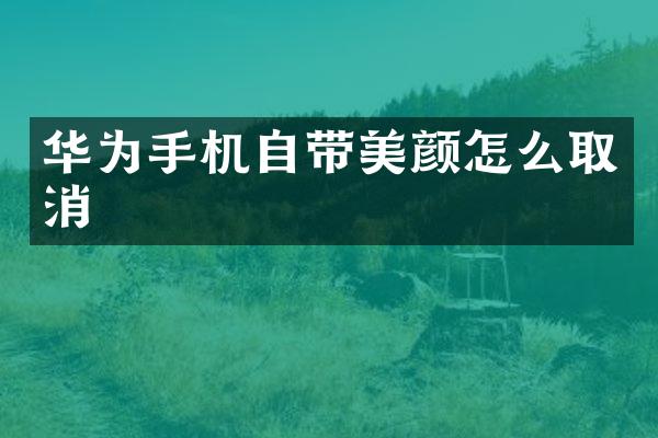 华为手机自带美颜怎么取消