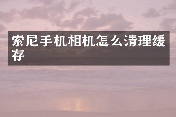 索尼手机相机怎么清理缓存