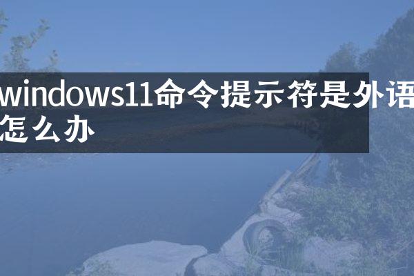 windows11命令提示符是外语怎么办