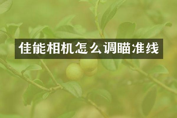 佳能相机怎么调瞄准线
