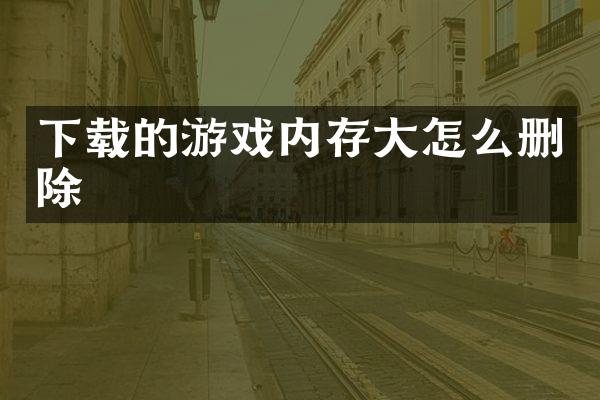 下载的游戏内存大怎么删除