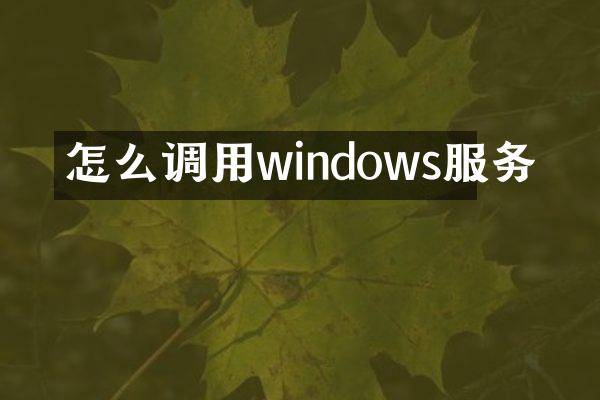 怎么调用windows服务