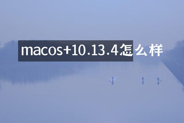 macos+10.13.4怎么样