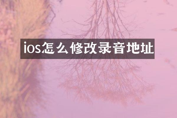 ios怎么修改录音地址