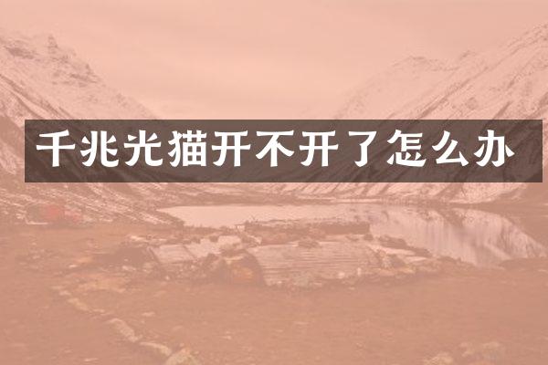 千兆光猫开不开了怎么办