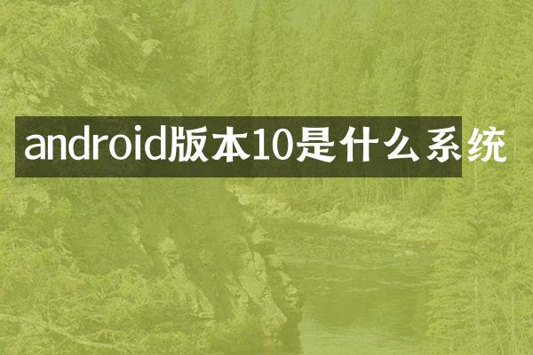 android版本10是什么系统
