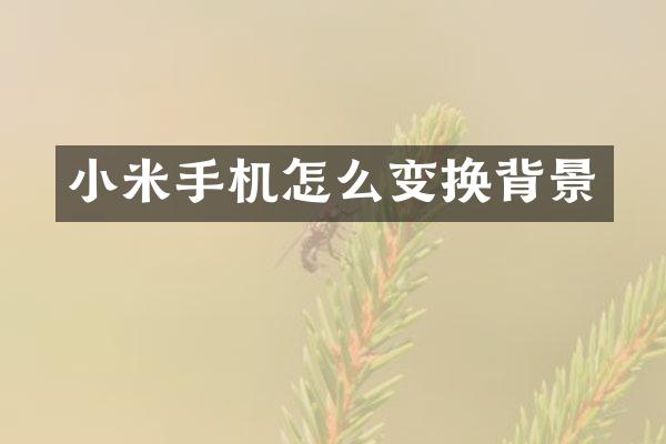 小米手机怎么变换背景