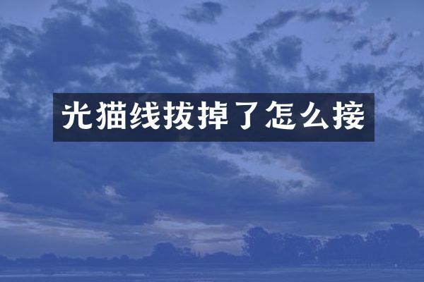 光猫线拔掉了怎么接