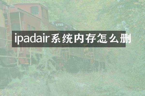 ipadair系统内存怎么删