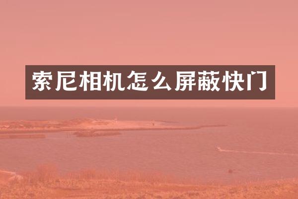 索尼相机怎么屏蔽快门