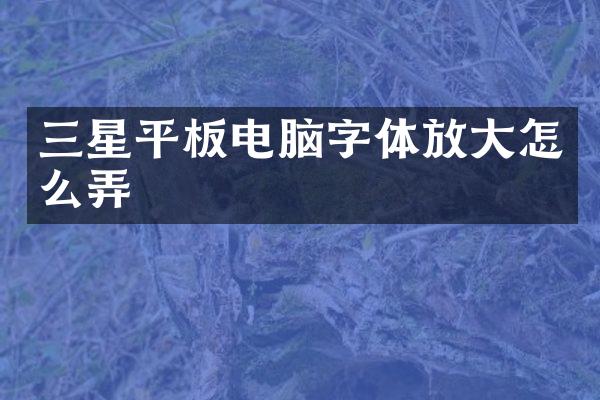 三星平板电脑字体放大怎么弄