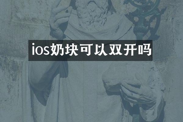 ios奶块可以双开吗