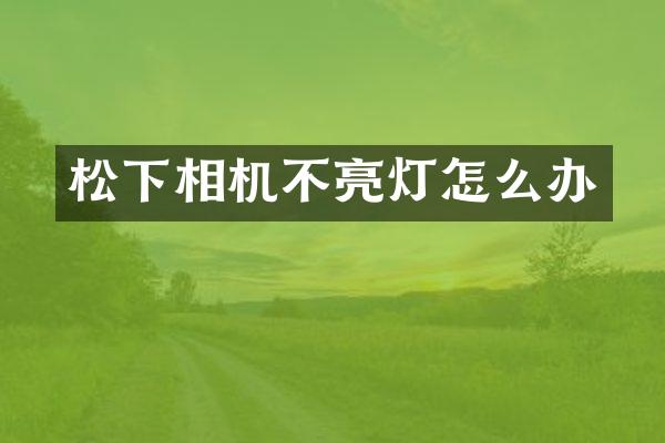 相机不亮灯怎么办