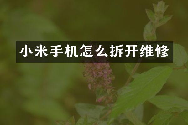 小米手机怎么拆开维修